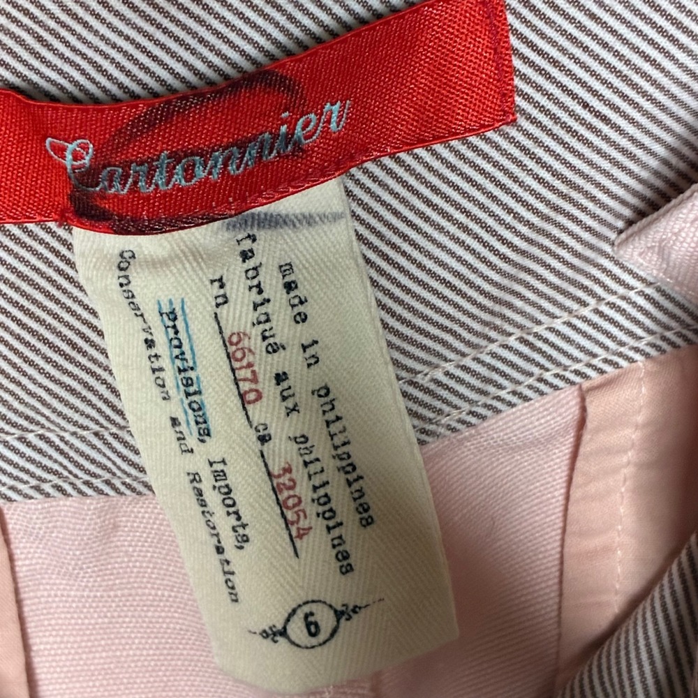 Cartonnier Anthropologie Womens 6 Light Pink Sailor Wide Leg Pants Linen Palazzo - Picture 7 of 9
